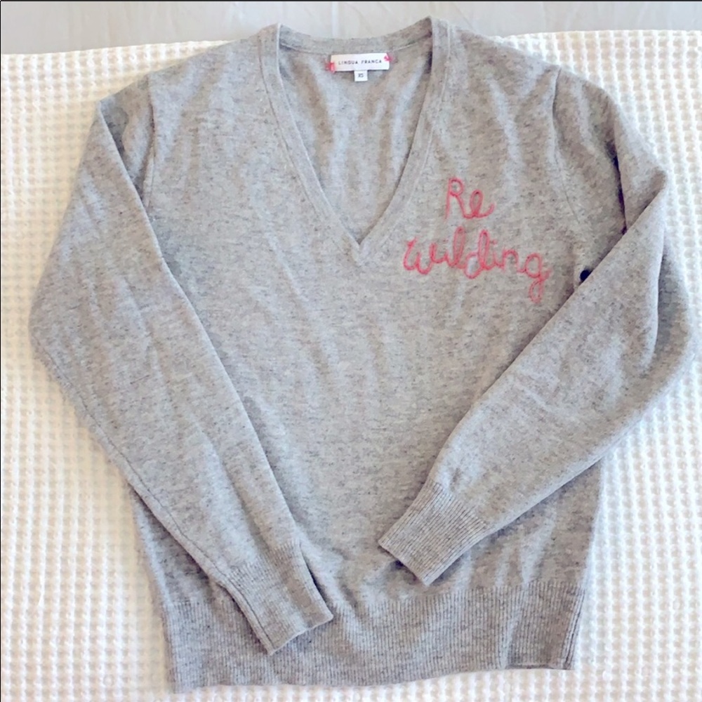 Lingua Franca XS Cashmere VNeck Sweater